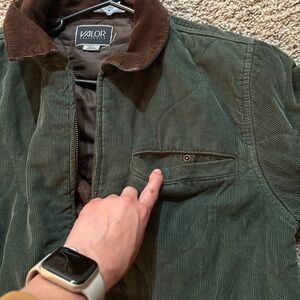 Valor Men's Olive Corduroy Shirt Jacket